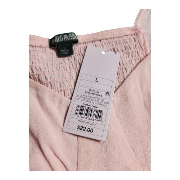 Wild Fable Pink cropped top with lace sleeves Sz Large Coquette Milkmade Cottage - Picture 2 of 6